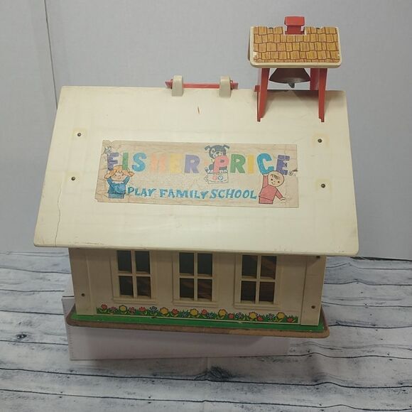 Vintage 1971 Fisher Price Little People Play Family School House #923 - Picture 2 of 12